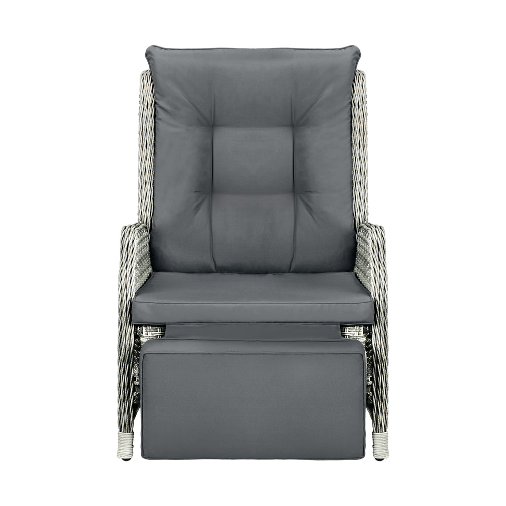 Livsip Recliner Chairs Outdoor Sun Lounge Wicker Garden Sofa Patio Furniture-Sun Lounges-PEROZ Accessories