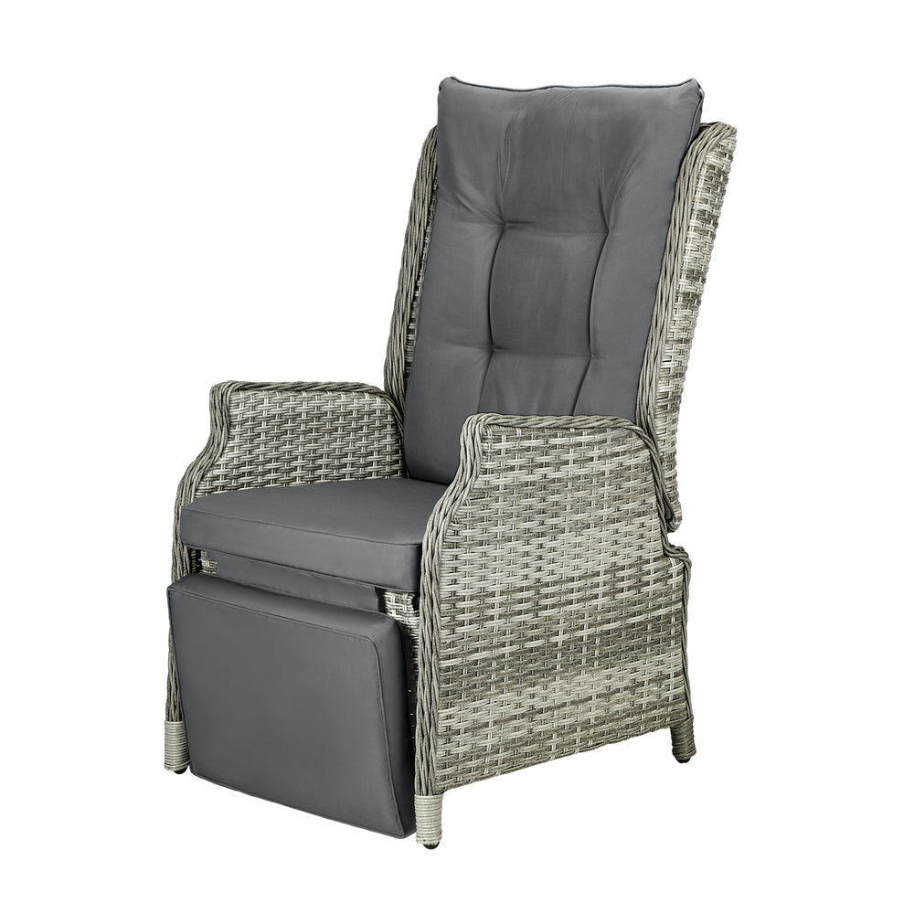 Livsip Recliner Chairs Outdoor Sun Lounge Wicker Garden Sofa Patio Furniture-Sun Lounges-PEROZ Accessories
