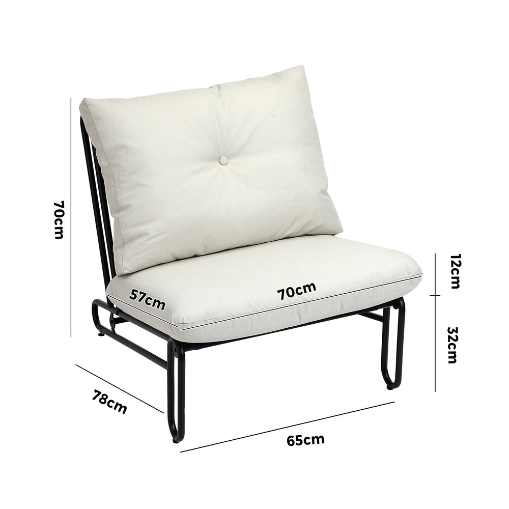 Livsip 2PC Outdoor Lounge Chairs Patio Sofa with Cushions Beige-Outdoor Patio Set-PEROZ Accessories