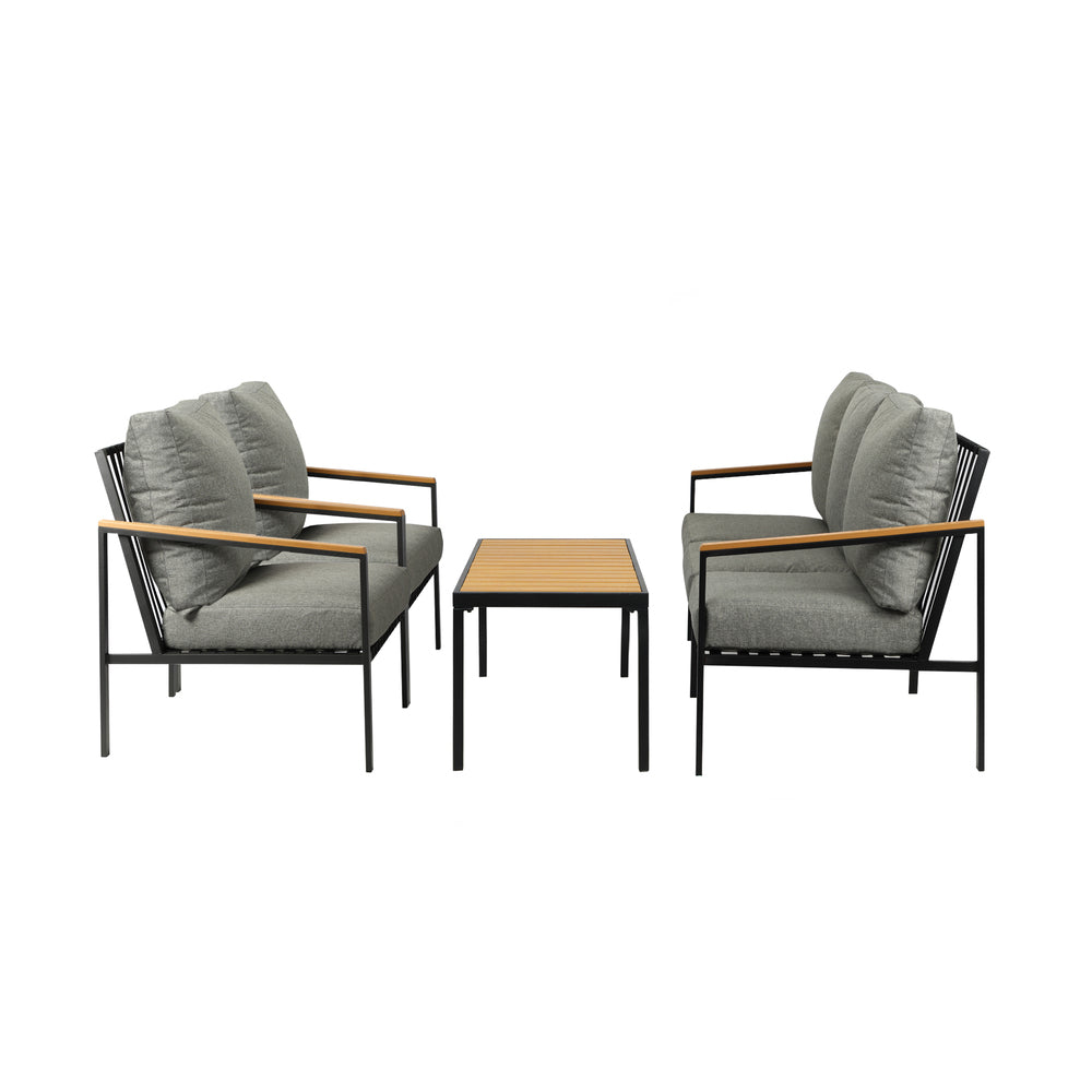 Livsip Outdoor Furniture with Cushion, Patio Table and Chair Setting Black-Outdoor Patio Set-PEROZ Accessories