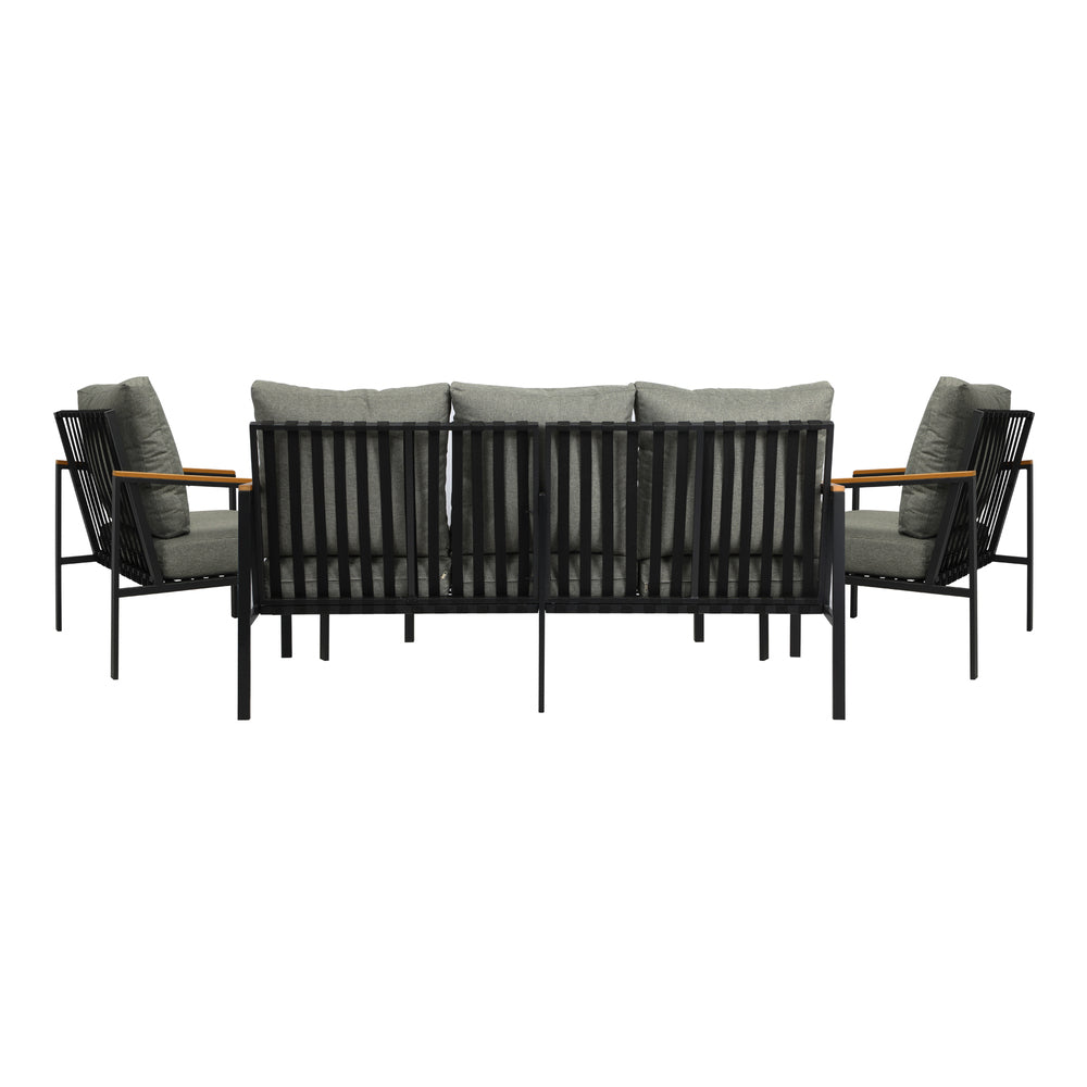 Livsip Outdoor Furniture with Cushion, Patio Table and Chair Setting Black-Outdoor Patio Set-PEROZ Accessories