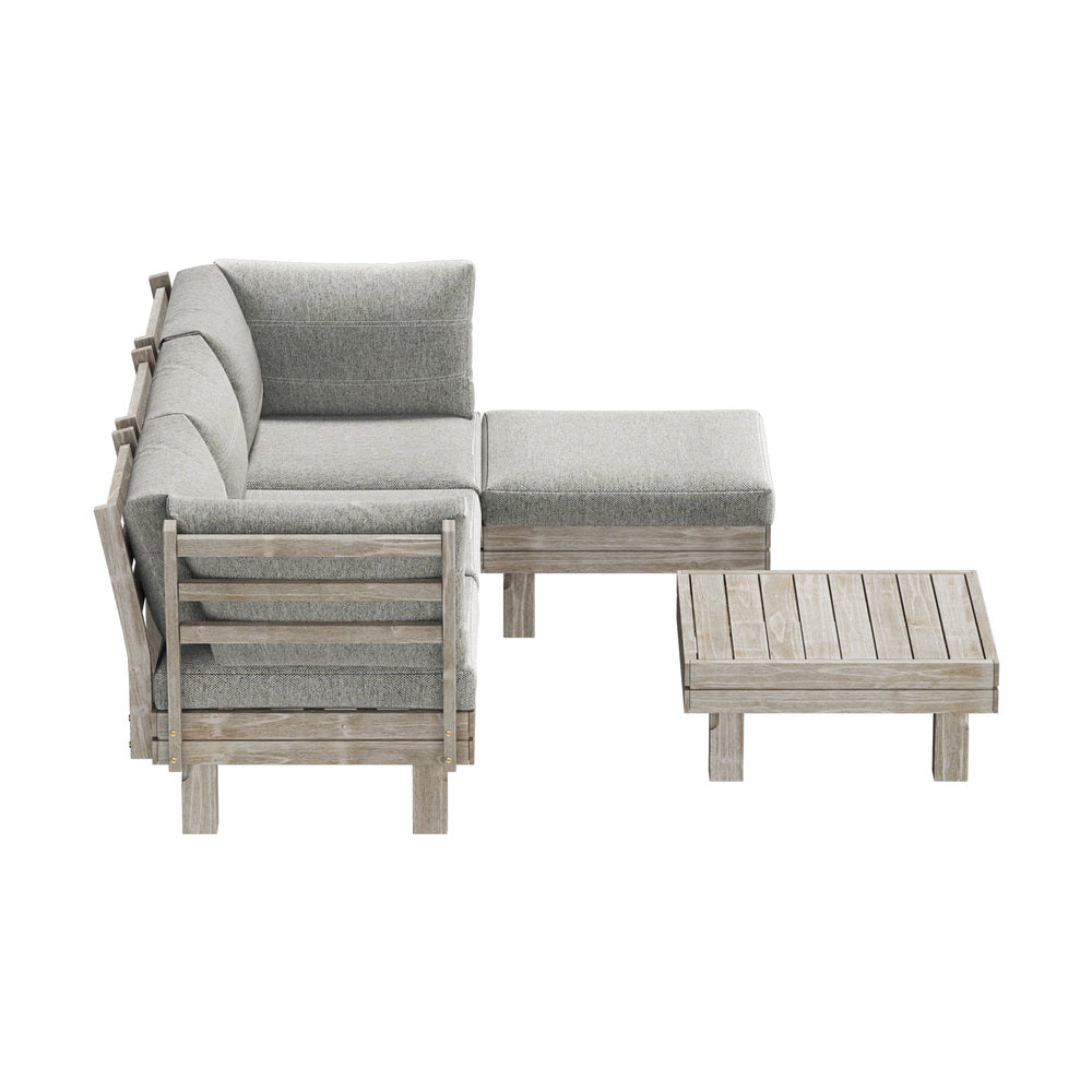 Livsip 4 Seater Outdoor Sofa Set Lounge Setting Table Chair-Outdoor Sofa Set-PEROZ Accessories