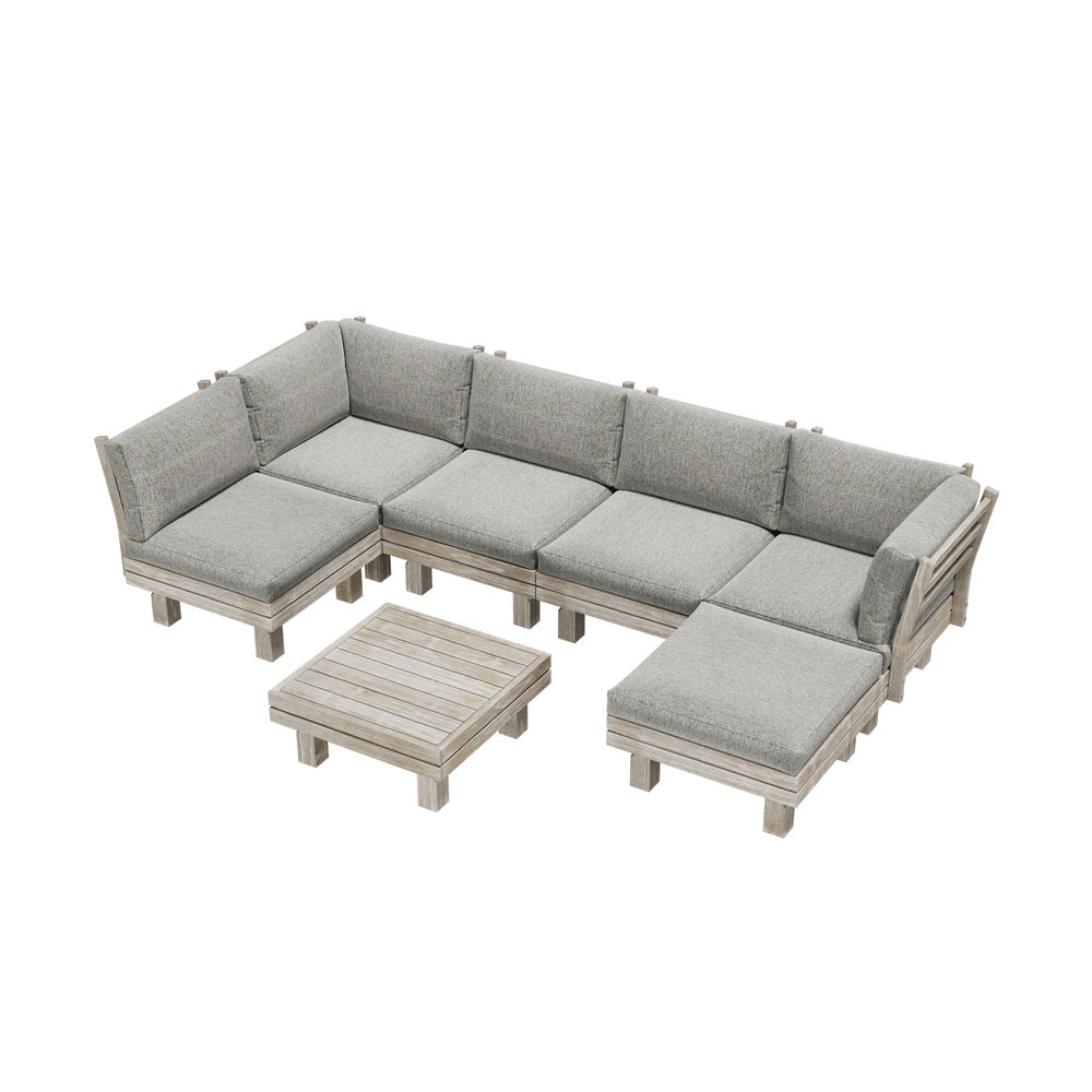 Livsip 7PCS Outdoor Furniture Sofa Set Lounge Setting Garden-Outdoor Sofa Set-PEROZ Accessories