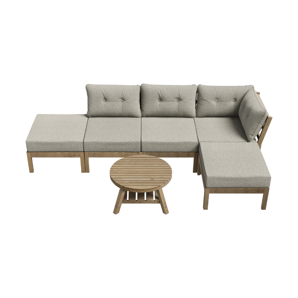 Livsip Outdoor Lounge Sofa Set 7 Piece Garden Furniture-Outdoor Sofa Sets-PEROZ Accessories