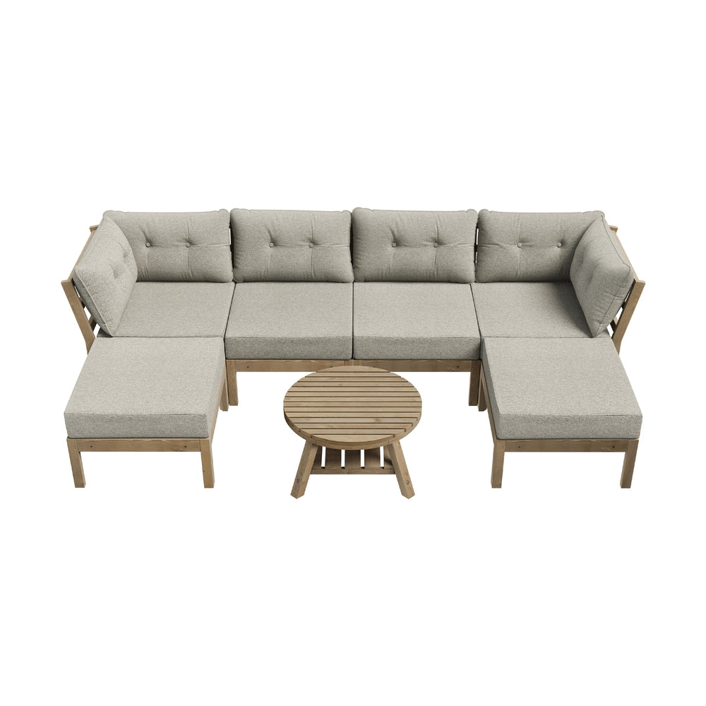 Livsip 6 Piece Outdoor Lounge Sofa Set Garden Furniture-Outdoor Sofa Sets-PEROZ Accessories
