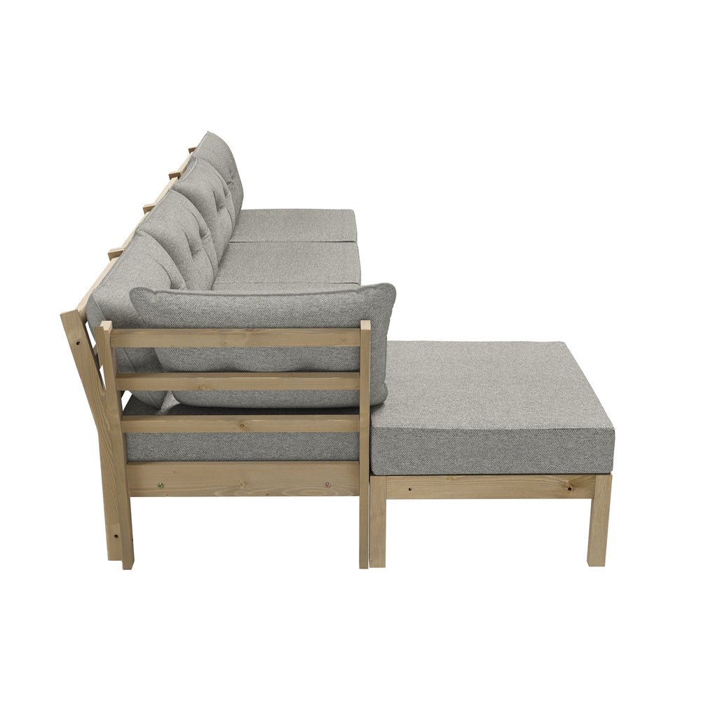 Livsip 5 Piece Outdoor Sofa Set 4-seater sofa & 1 Ottoman Beige-Outdoor Sofa Set-PEROZ Accessories