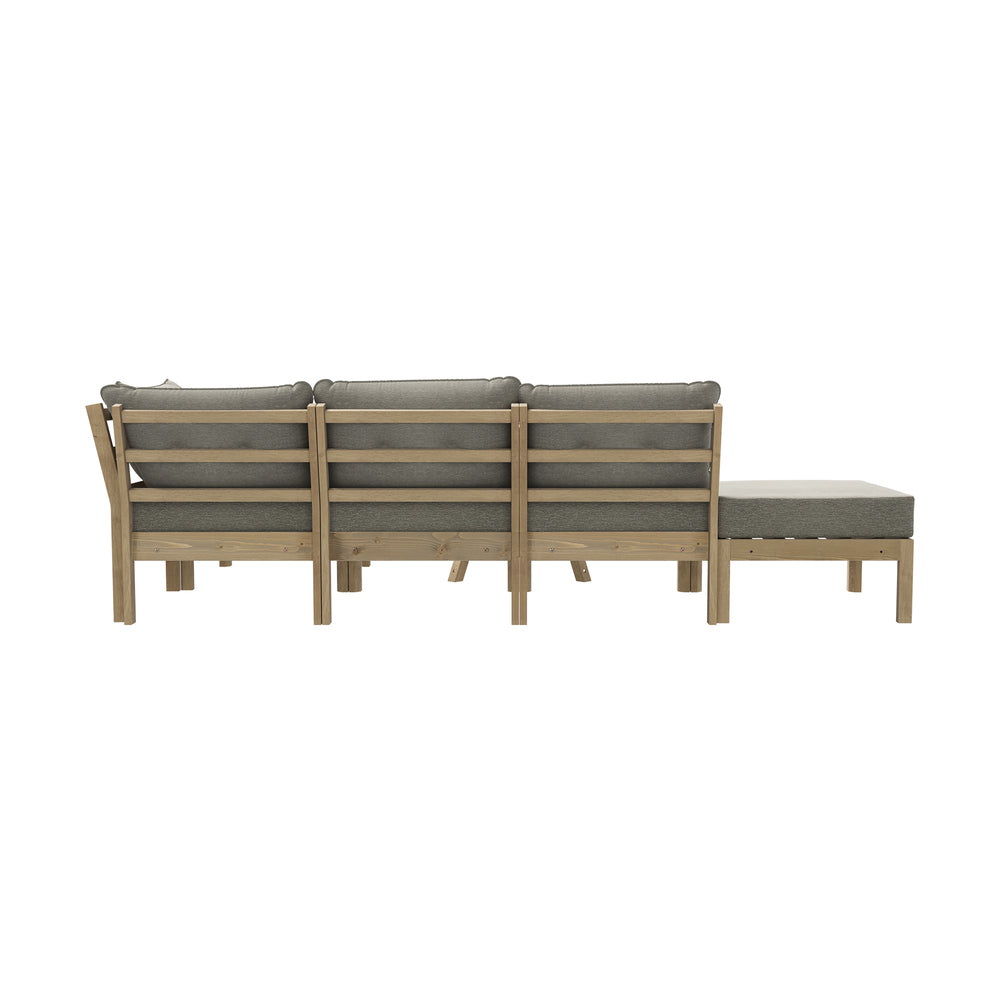Livsip Outdoor Lounge Sofa Set 7 Piece Garden Furniture Grey-Outdoor Sofa Sets-PEROZ Accessories