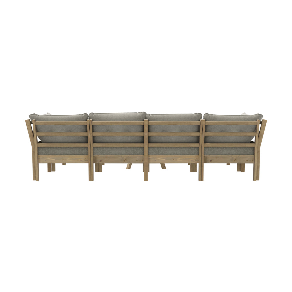 Livsip 6 Piece Outdoor Lounge Sofa Set Garden Furniture Grey-Outdoor Sofa Sets-PEROZ Accessories