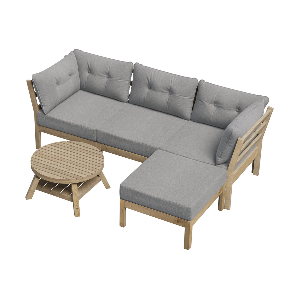 Livsip 5 Piece Outdoor Furniture Set Garden Lounge Sofa-Outdoor Sofa Sets-PEROZ Accessories