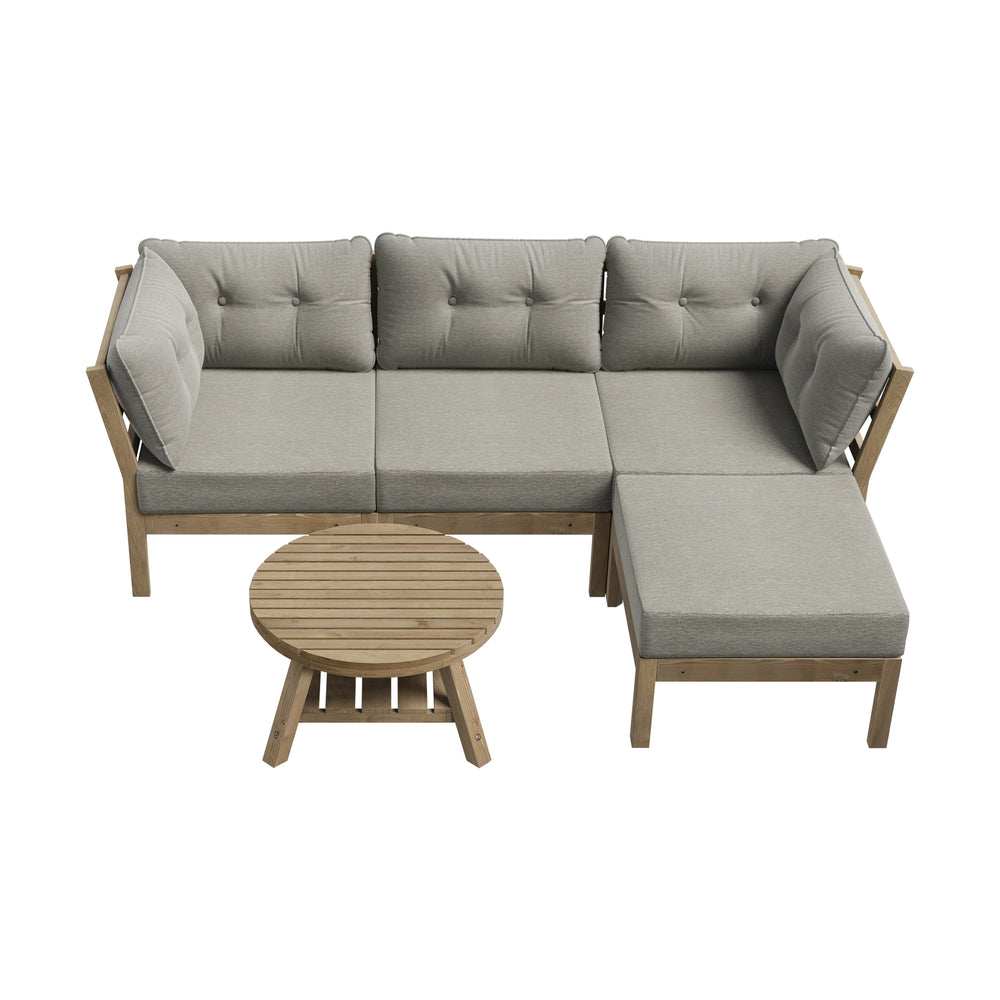 Livsip 5 Piece Outdoor Furniture Set Garden Lounge Sofa-Outdoor Sofa Sets-PEROZ Accessories