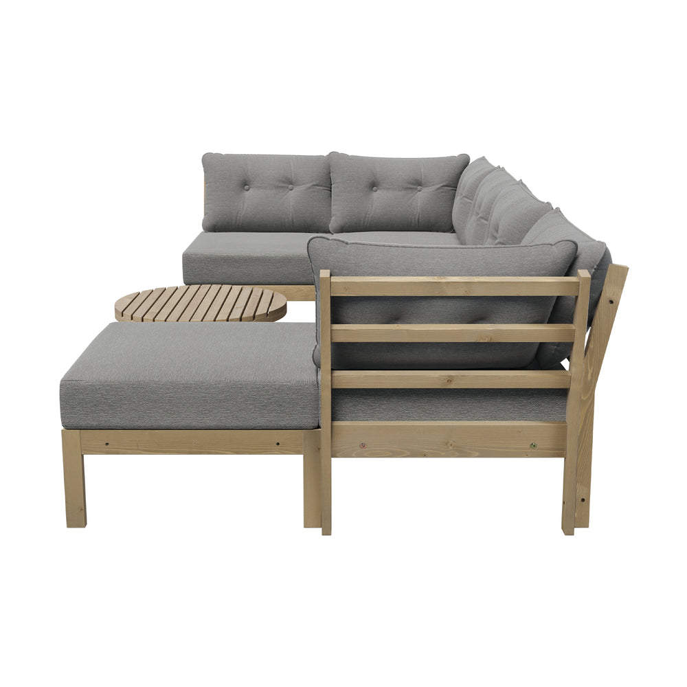 Livsip 7 Piece Outdoor Sofa Set 6-Seater Lounge Setting Grey-Outdoor Sofa Sets-PEROZ Accessories