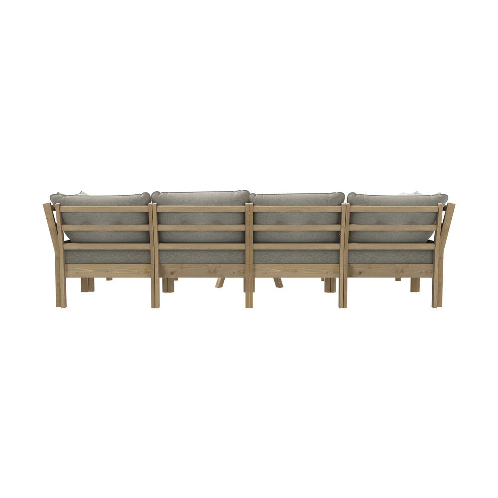 Livsip 7 Piece Outdoor Sofa Set 6-Seater Lounge Setting Grey-Outdoor Sofa Sets-PEROZ Accessories
