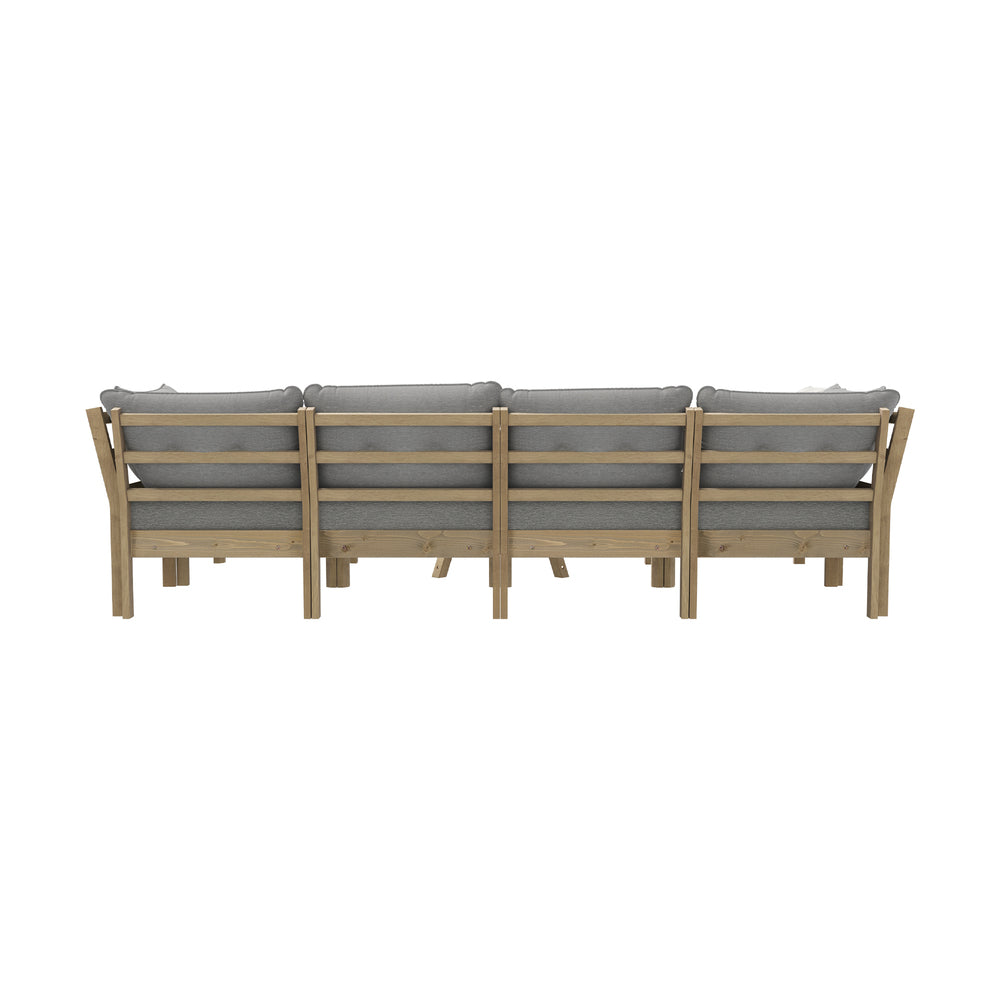Livsip 7 Piece Outdoor Sofa Set 6-Seater Lounge Setting Grey-Outdoor Sofa Sets-PEROZ Accessories