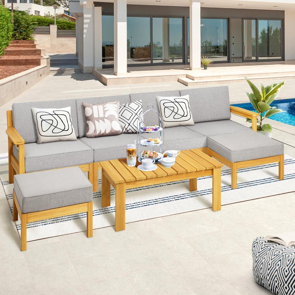 Livsip Outdoor Furniture Sofa Set Garden Lounge Patio Furniture Setting 7 Piece-Outdoor Sofa Sets-PEROZ Accessories