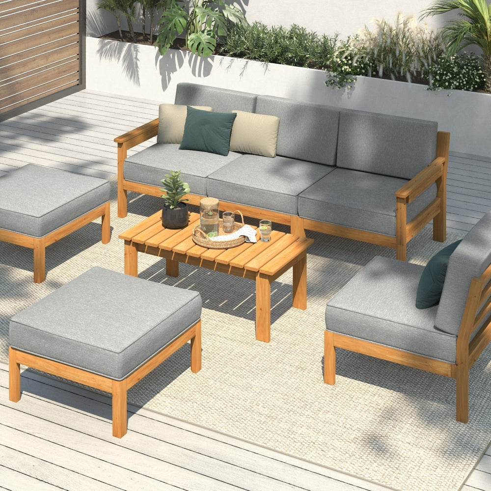 Livsip Outdoor Furniture Sofa Set Garden Lounge Patio Furniture Setting 7 Piece-Outdoor Sofa Sets-PEROZ Accessories