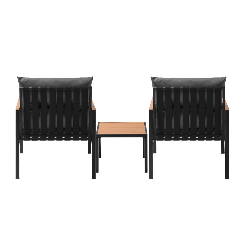 Livsip 3PCS Outdoor Furniture Lounge Setting Sofa Chairs Patio Dining Bistro Set-Outdoor Patio Sets-PEROZ Accessories