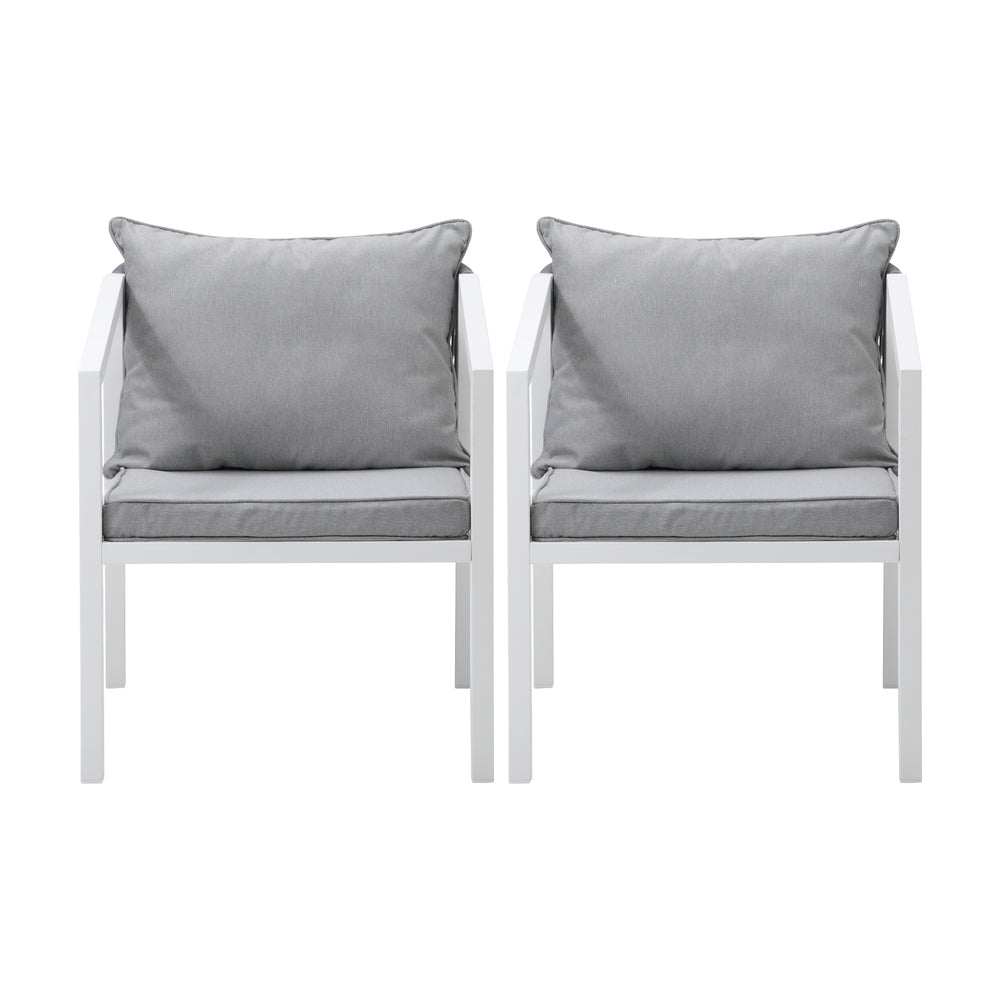 Livsip 2PCS Outdoor Furniture Chairs Steel Frame White-Outdoor Patio Set-PEROZ Accessories