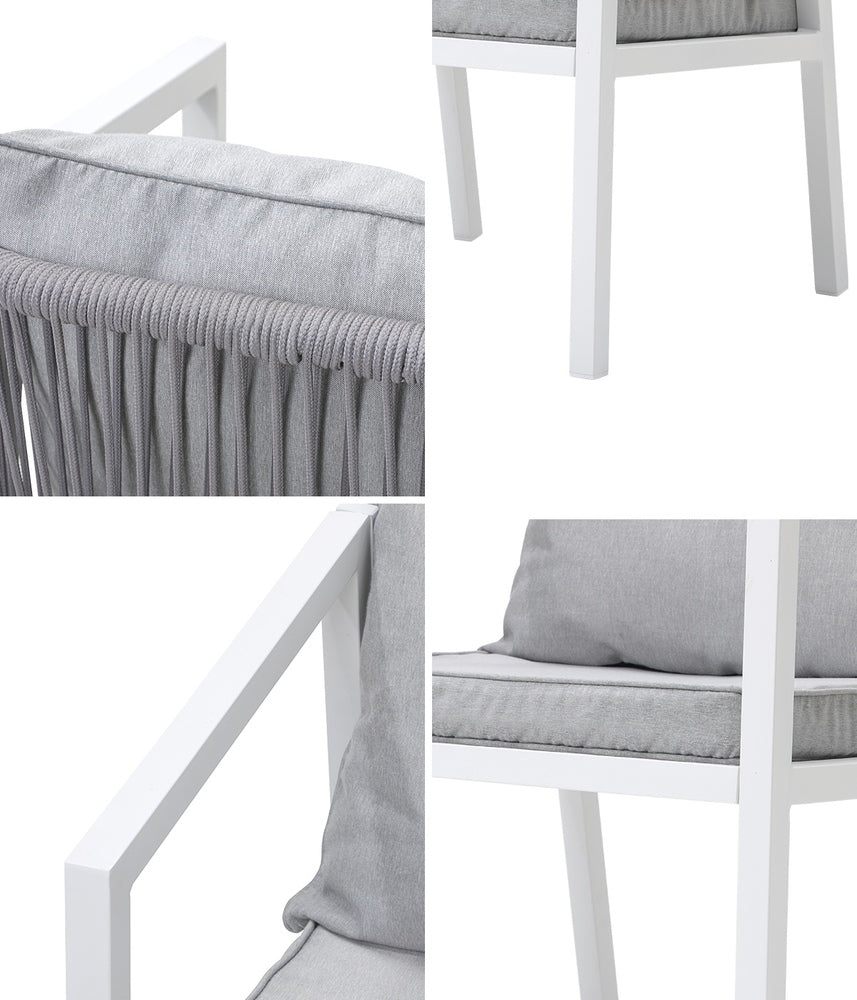 Livsip 2PCS Outdoor Furniture Chairs Steel Frame White-Outdoor Patio Set-PEROZ Accessories