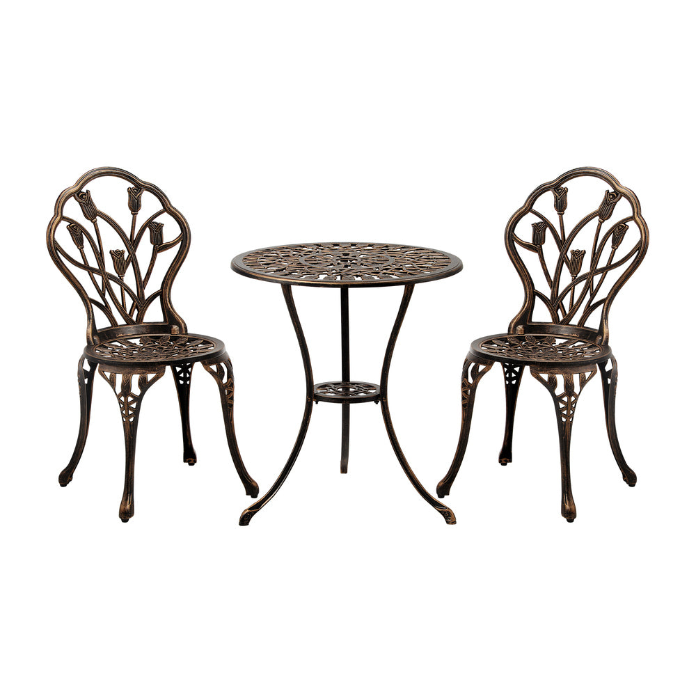 Livsip 3PCS Bistro Outdoor Setting Chairs Table Patio Dining Set Furniture-Outdoor Patio Sets-PEROZ Accessories