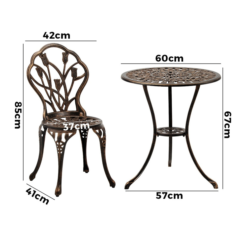 Livsip 3PCS Bistro Outdoor Setting Chairs Table Patio Dining Set Furniture-Outdoor Patio Sets-PEROZ Accessories