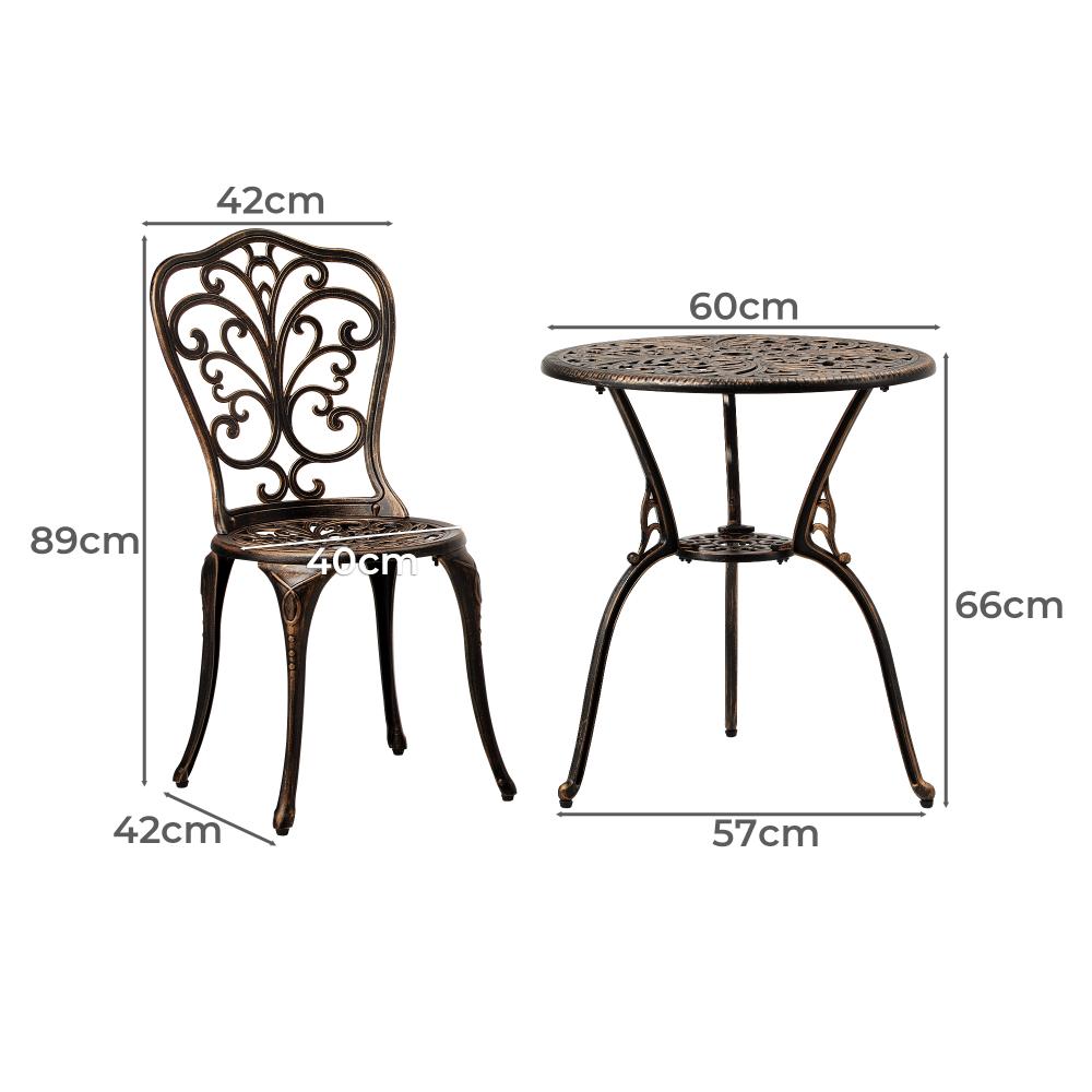 Livsip Bistro Furniture Setting 3 Piece Chairs Table Patio Indoor/Outdoor Set-Outdoor Patio Sets-PEROZ Accessories