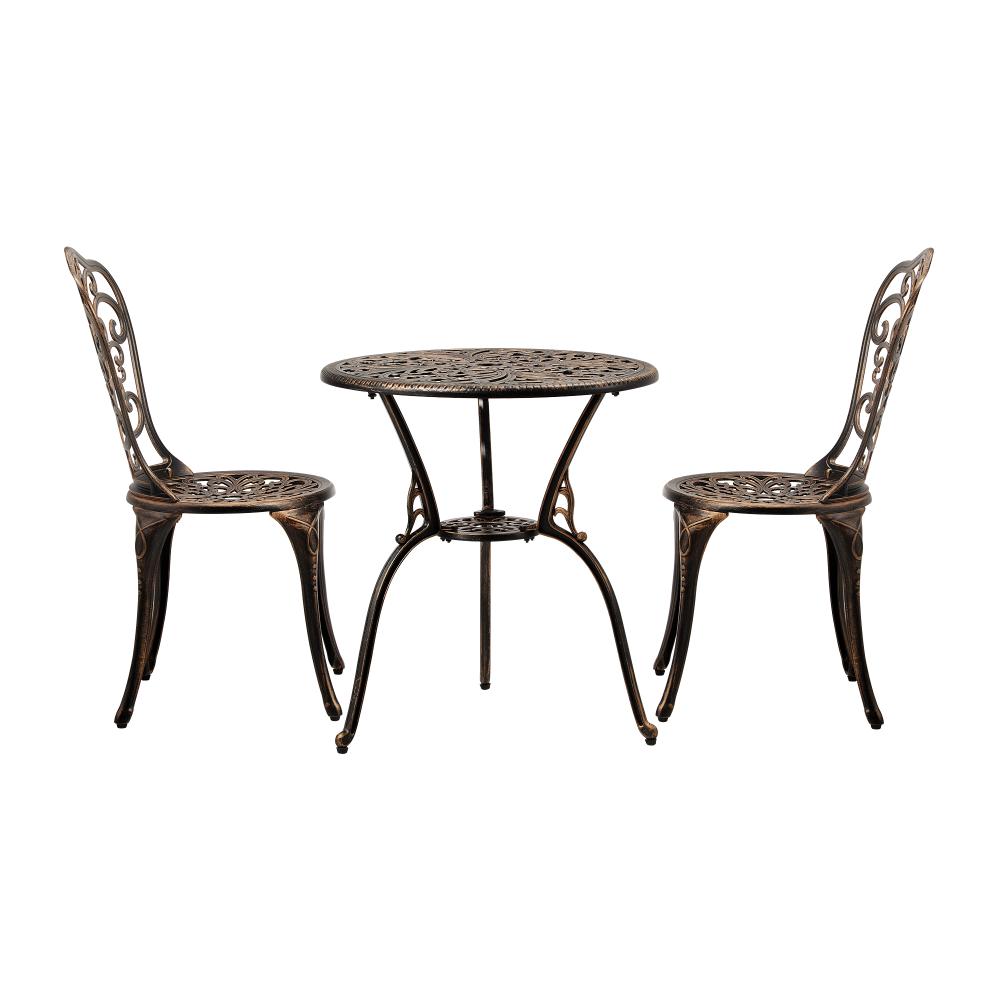 Livsip Bistro Furniture Setting 3 Piece Chairs Table Patio Indoor/Outdoor Set-Outdoor Patio Sets-PEROZ Accessories