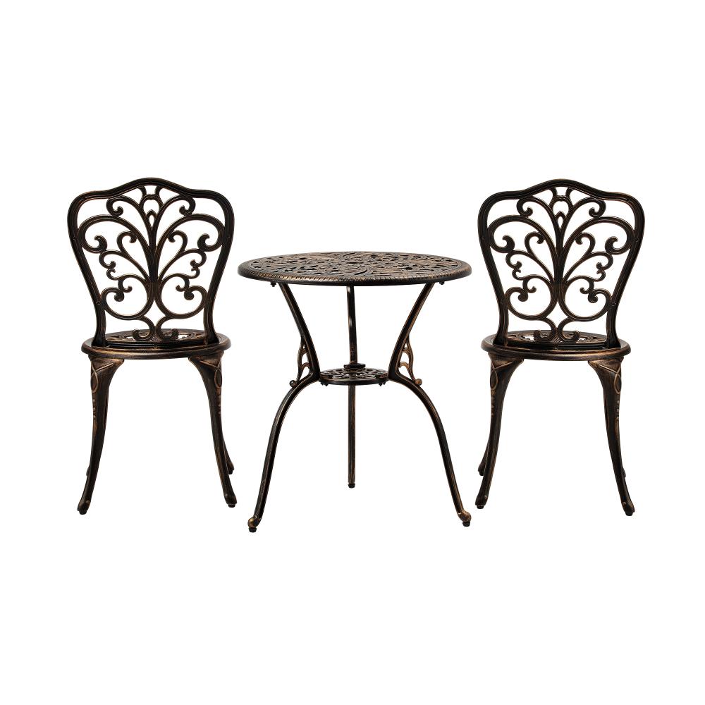 Livsip Bistro Furniture Setting 3 Piece Chairs Table Patio Indoor/Outdoor Set-Outdoor Patio Sets-PEROZ Accessories