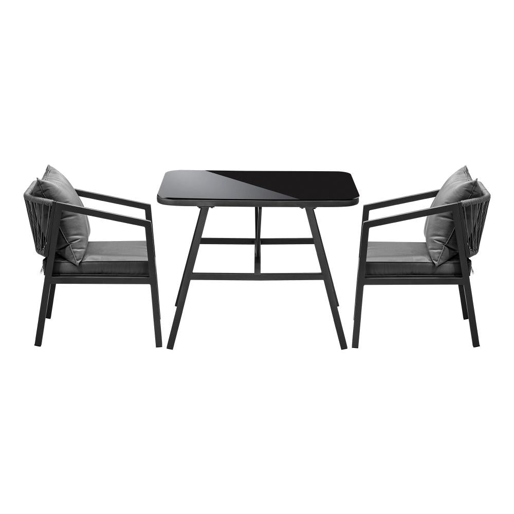 Livsip 3PCS Outdoor Dining Setting Lounge Patio Furniture Table Chairs Set-Outdoor Patio Sets-PEROZ Accessories