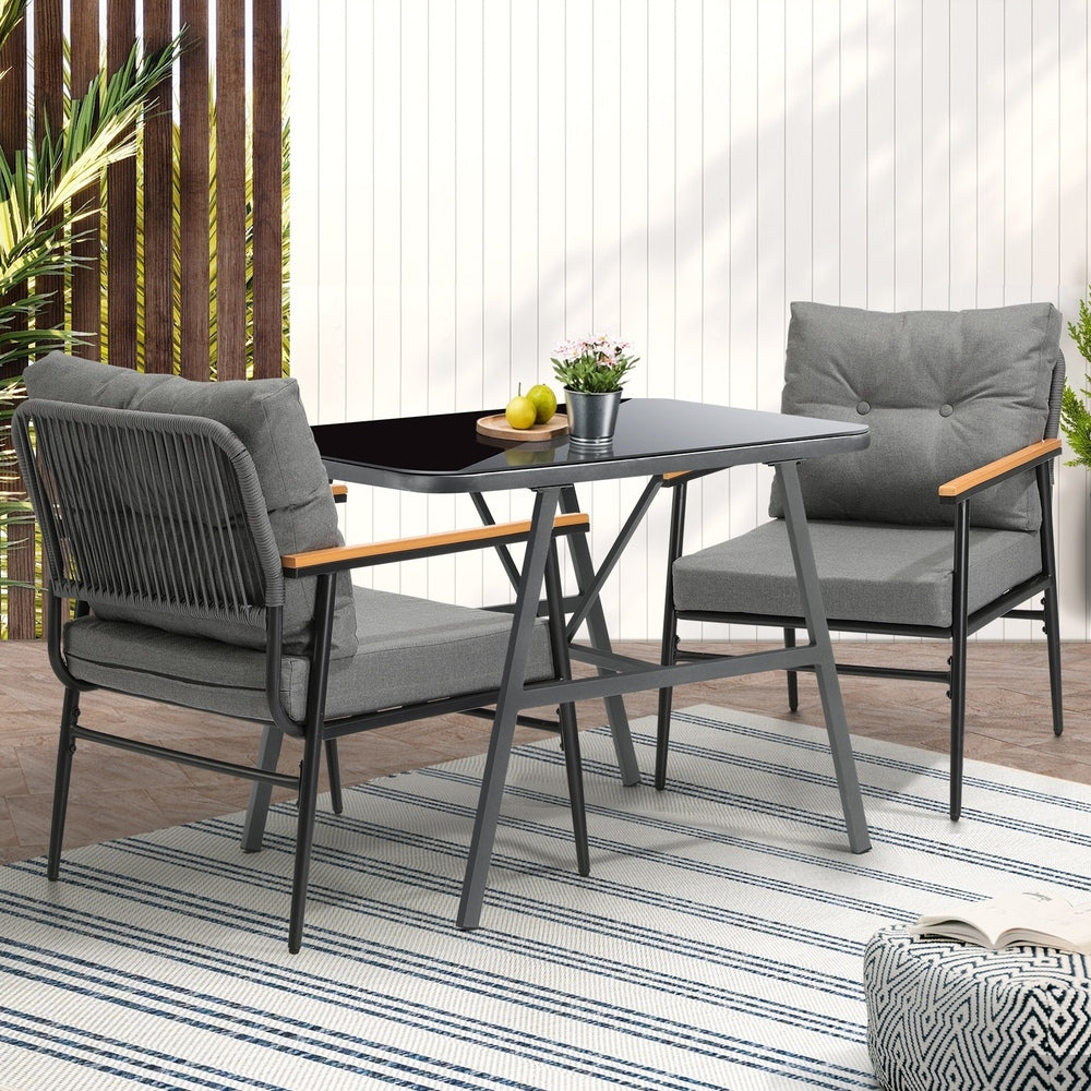 Livsip Outdoor Dining Set Patio Table and Chairs 2 Seater-Outdoor Dining Set-PEROZ Accessories