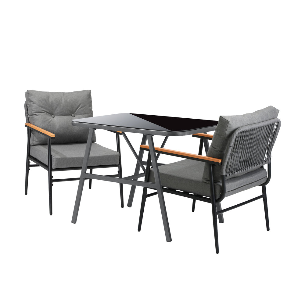 Livsip Outdoor Dining Set Patio Table and Chairs 2 Seater-Outdoor Dining Set-PEROZ Accessories