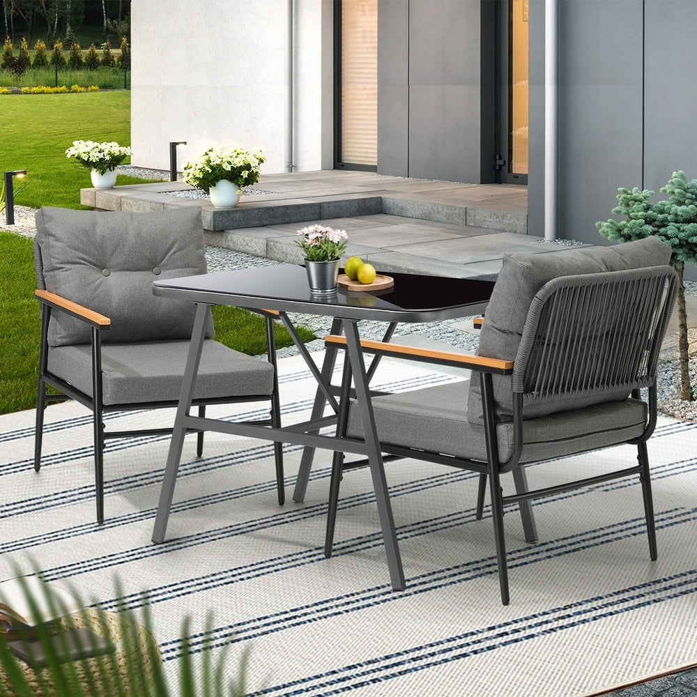 Livsip Outdoor Dining Set Patio Table and Chairs 2 Seater-Outdoor Dining Set-PEROZ Accessories