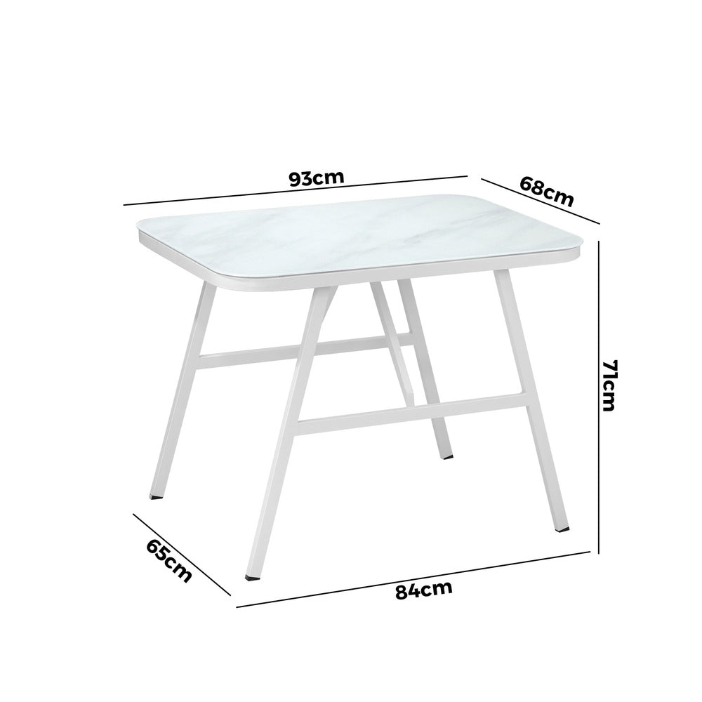 Livsip Outdoor Dining Table Patio Indoor White Marble-style-Outdoor Dining Set-PEROZ Accessories