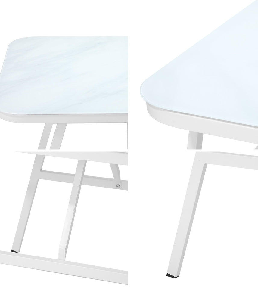 Livsip Outdoor Dining Table Patio Indoor White Marble-style-Outdoor Dining Set-PEROZ Accessories
