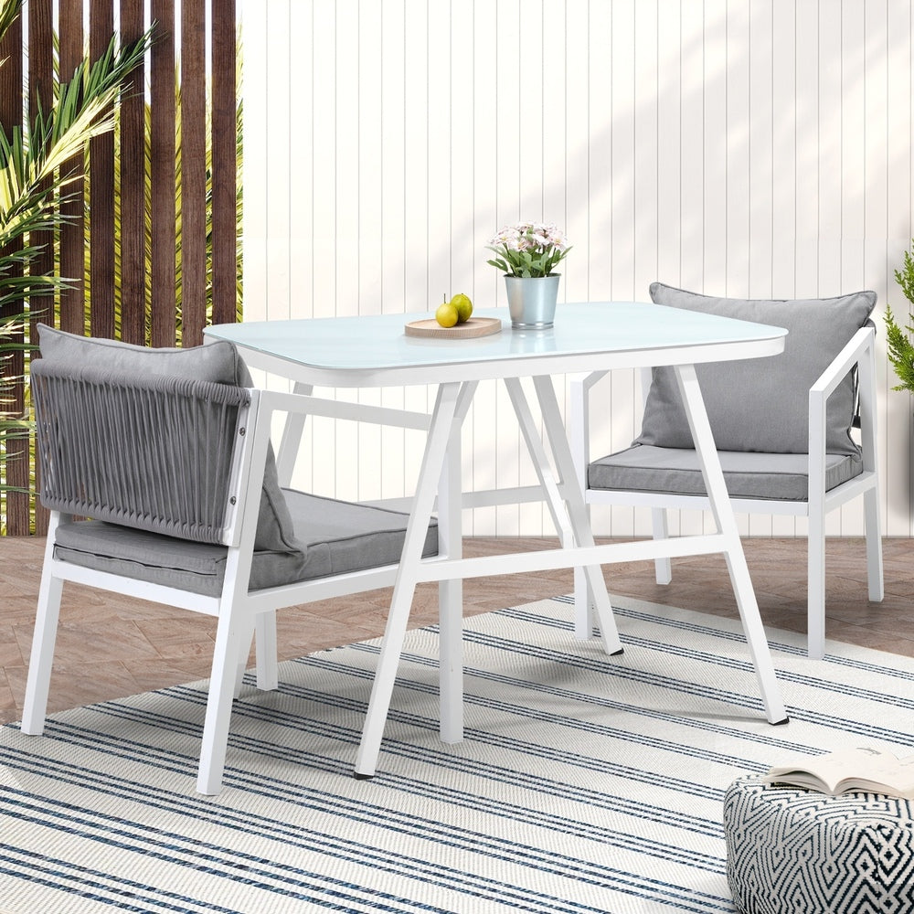 Livsip 3PCS Outdoor Dining Set with Marble-style Table-Outdoor Dining Set-PEROZ Accessories