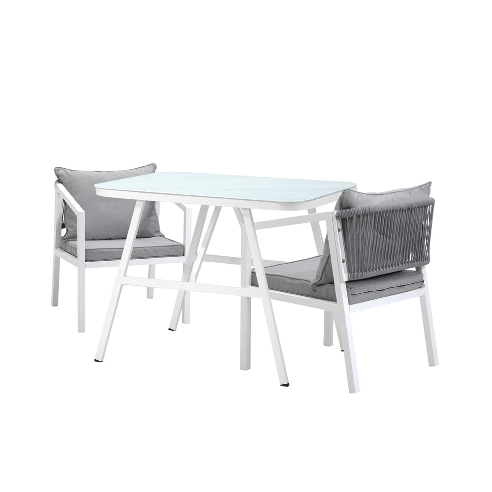 Livsip 3PCS Outdoor Dining Set with Marble-style Table-Outdoor Dining Set-PEROZ Accessories