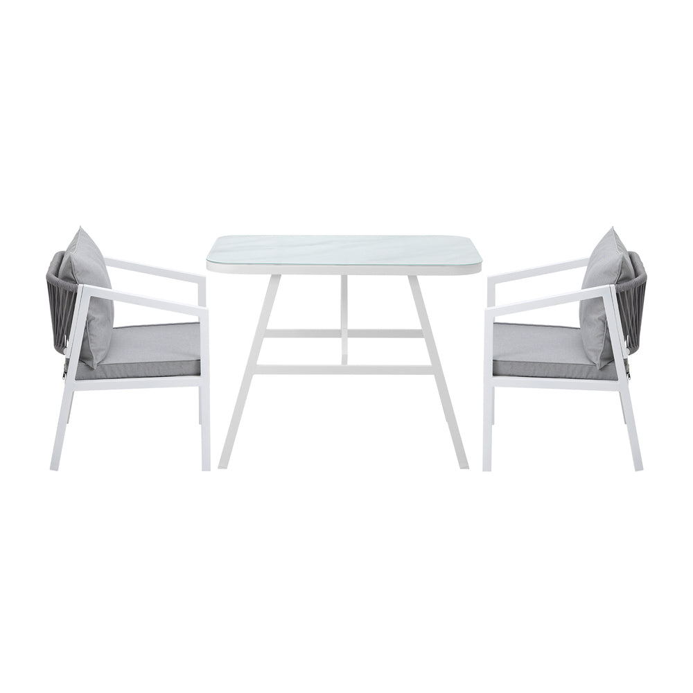 Livsip 3PCS Outdoor Dining Set with Marble-style Table-Outdoor Dining Set-PEROZ Accessories