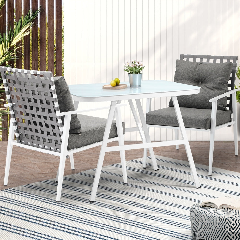 Livsip Outdoor Dining Set Rattan Chair Marble-style Table-Outdoor Dining Set-PEROZ Accessories