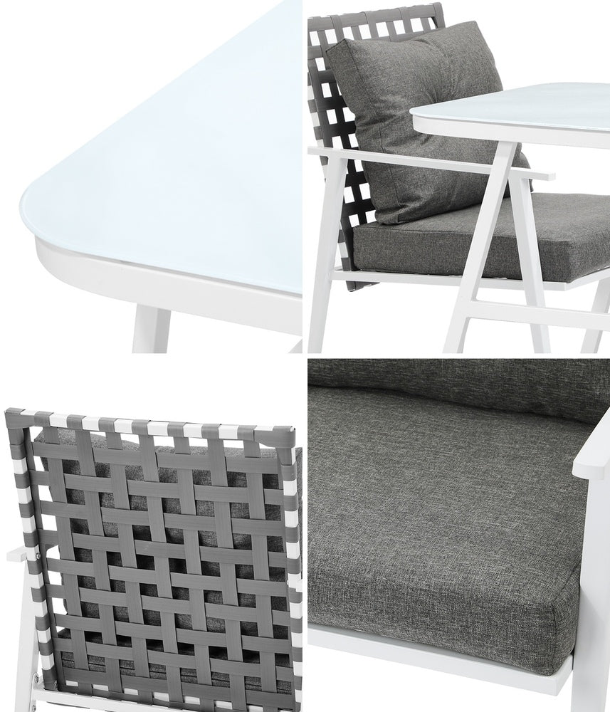 Livsip Outdoor Dining Set Rattan Chair Marble-style Table-Outdoor Dining Set-PEROZ Accessories