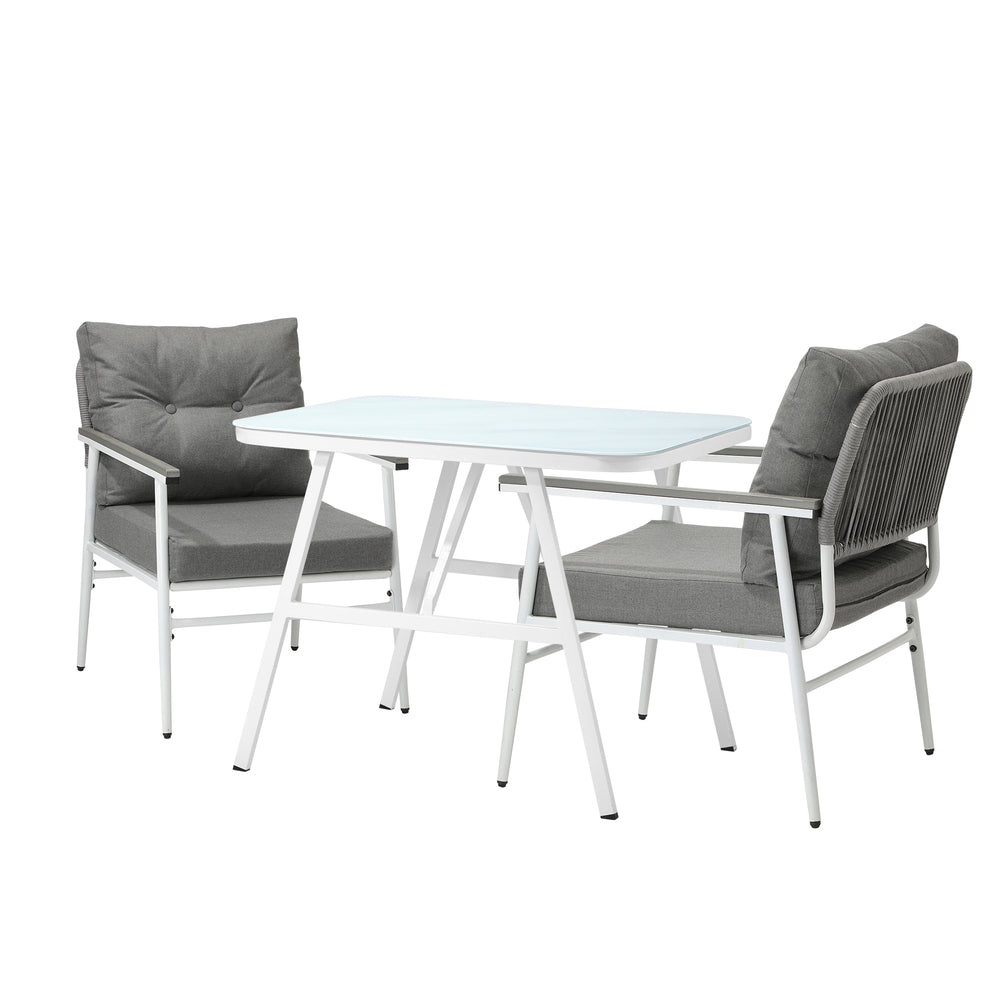 Livsip Outdoor Dining Set Marble-style Table 3 Piece-Outdoor Dining Set-PEROZ Accessories