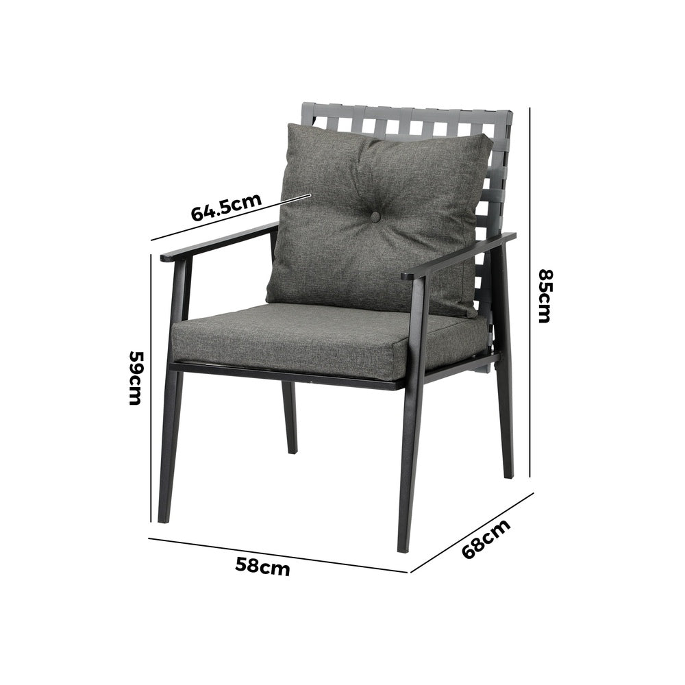 Livsip 2PCS Outdoor Armchairs Rattan Backrest Black-Outdoor Patio Set-PEROZ Accessories