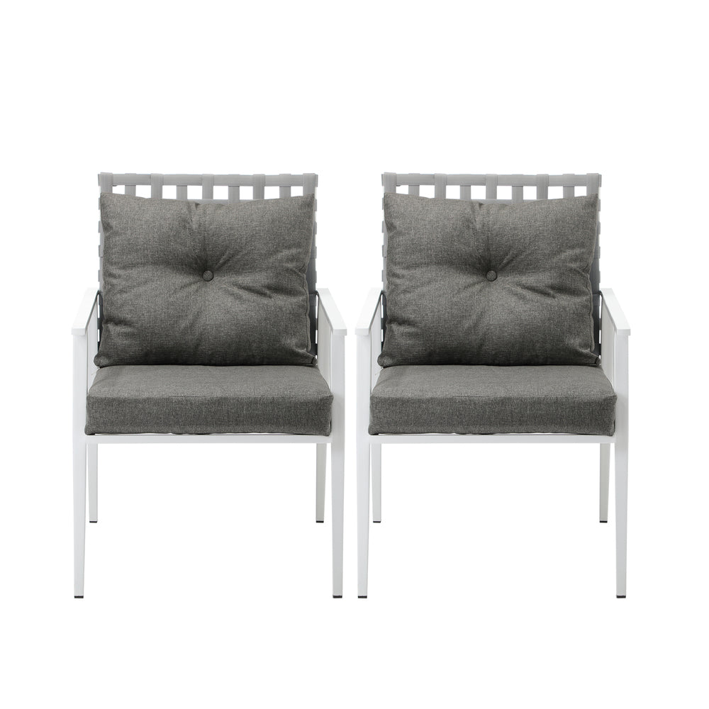 Livsip 2PCS Outdoor Armchairs Rattan Backrest White-Outdoor Patio Set-PEROZ Accessories