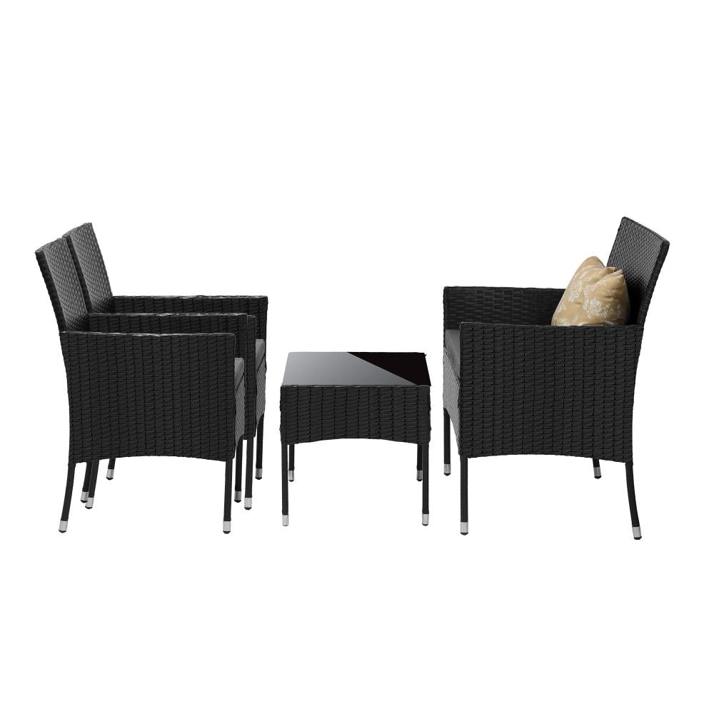 Livsip 4PCS Outdoor Furniture Setting Patio Garden Table Chair Set Wicker Sofa-Outdoor Patio Sets-PEROZ Accessories