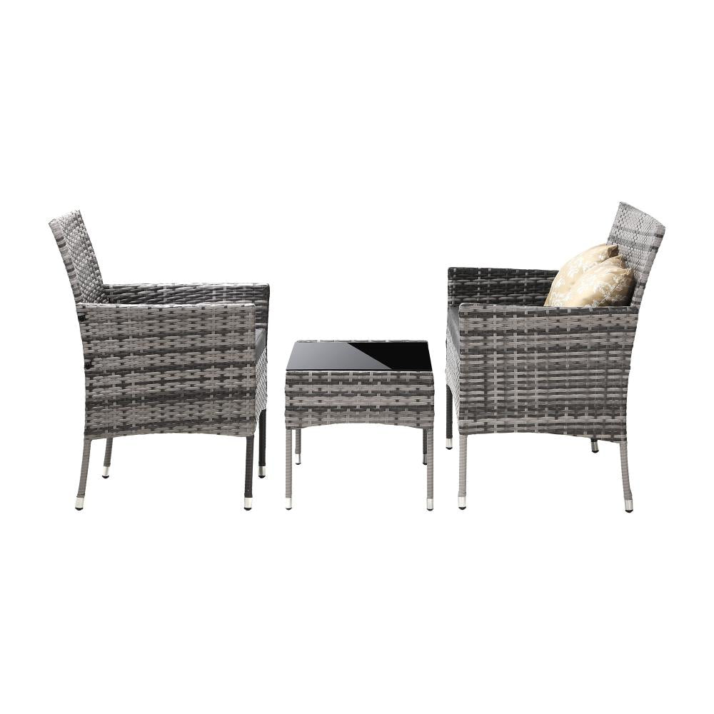 Livsip Outdoor Furniture 4-Piece Lounge Setting Chairs Table Wicker Set Patio-Outdoor Patio Sets-PEROZ Accessories