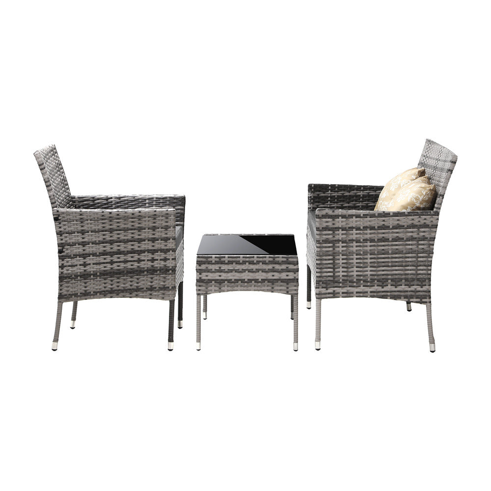 Livsip Outdoor Furniture 4-Piece Lounge Setting Chairs Table Wicker Set Patio-Outdoor Patio Sets-PEROZ Accessories