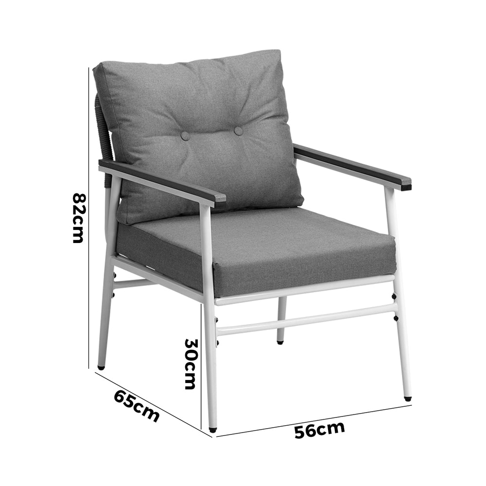 Livsip 2PCS Outdoor Chairs Set Garden Patio Armchair White-Outdoor Patio Set-PEROZ Accessories