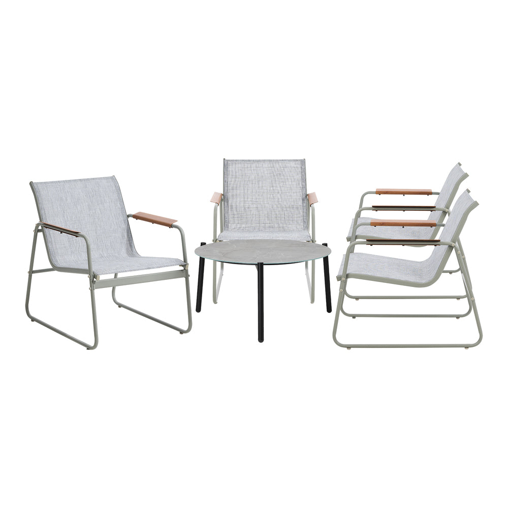 Livsip Outdoor Patio Set 70cm Round Table and 4x Chairs-Outdoor Patio Set-PEROZ Accessories