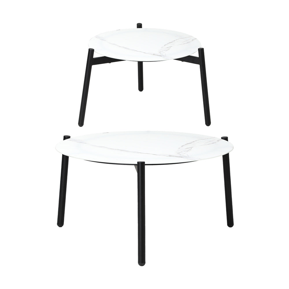 Livsip 6 Piece Outdoor Patio Set White Table Set White Armchairs-Outdoor Patio Set-PEROZ Accessories