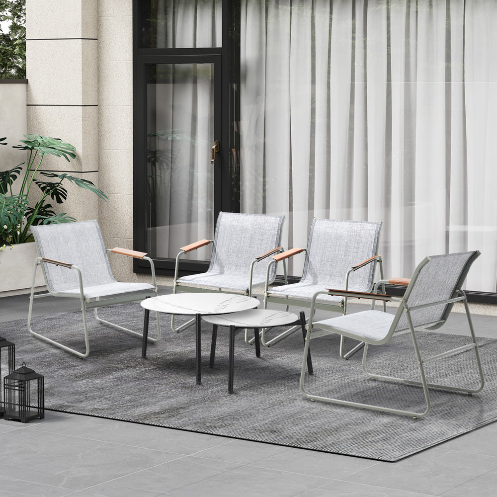 Livsip 6PCS Outdoor Patio Set Textilene Chair Lounge Coffee Table Set-Outdoor Patio Set-PEROZ Accessories