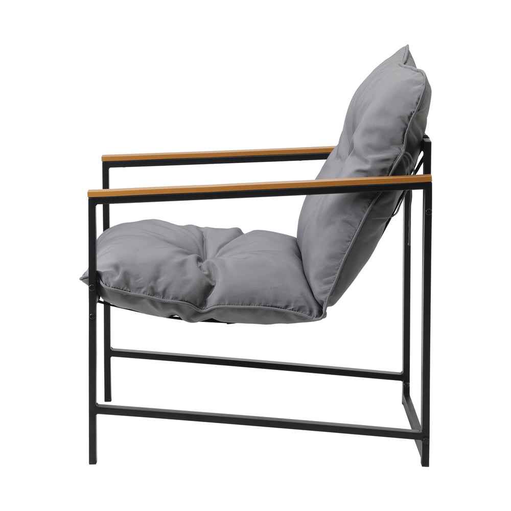 Livsip 2 Piece Outdoor Armchair Lounge Sofa Black-Outdoor Patio Set-PEROZ Accessories