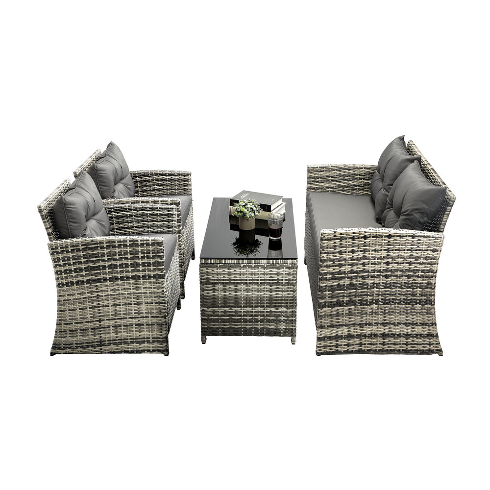 Livsip Outdoor Lounge Set Patio Furniture Dining Chairs Wicker Table 4 Piece-Outdoor Patio Sets-PEROZ Accessories